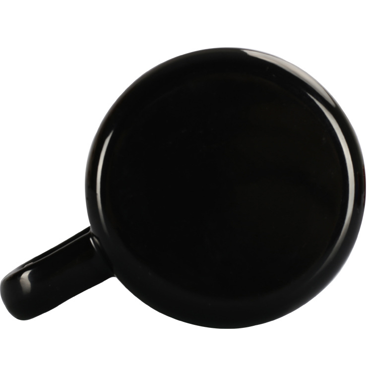 400ml 9cm stainless steel edge enamel cup in stock. Black enamel coffee cup, retro and simple Application Scenario