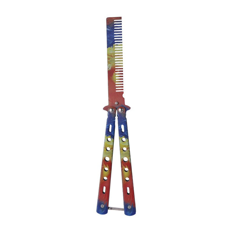 3D comb, butterfly comb, practice knife, practice comb, folding comb, the same toy as csgo game, knife swinging training tool undefined