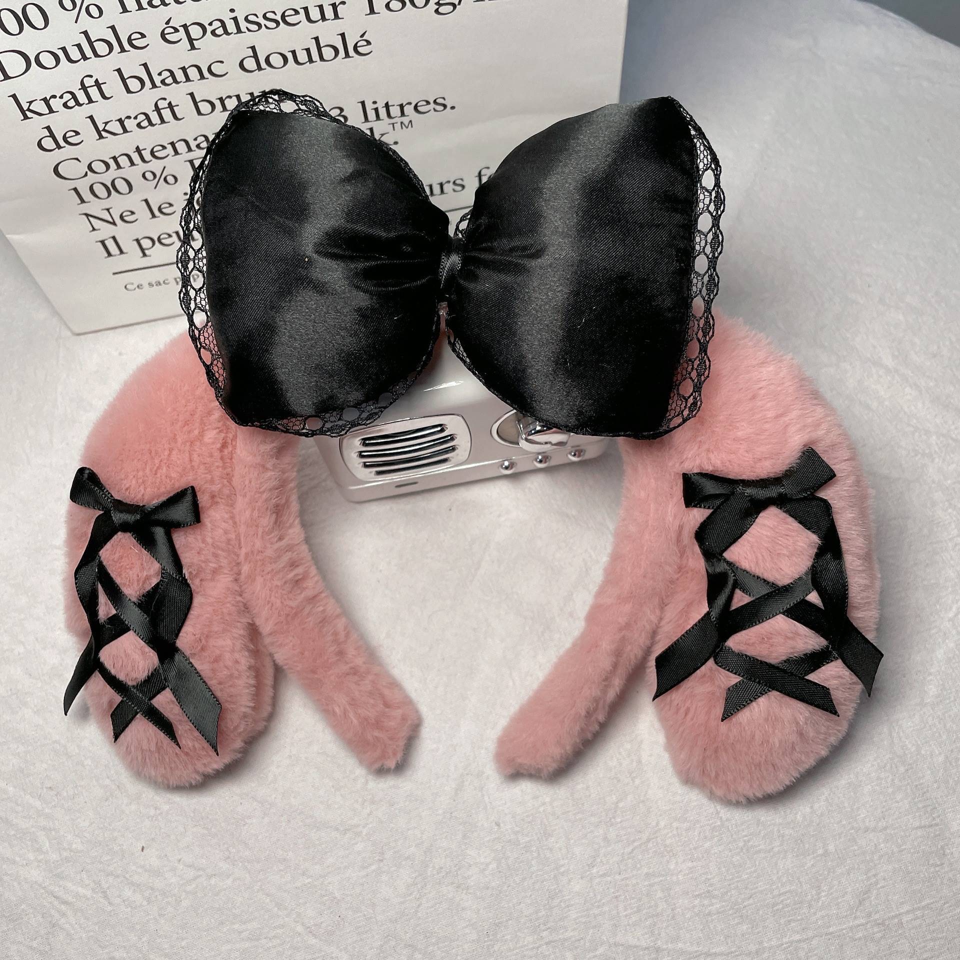 melody Kuromi Black Ear Bow Hair Band Hair Accessory Dark Night Dark Landmine series Specification drawing