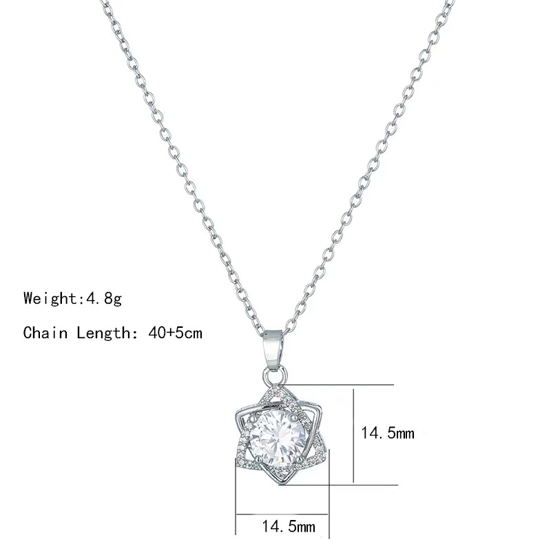 Zircon hexagram titanium steel necklace, a fashionable and versatile accessory for women, a popular collarbone chain, a niche and stylish design sense accessory wholesale Item Picture