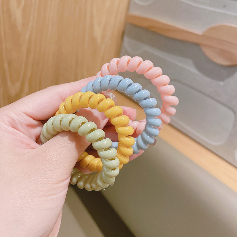 Korean Internet celebrity telephone line hair tie, girl's hair accessory, ponytail, rubber band, seamless hair tie, thick and highly elastic headwear details Picture