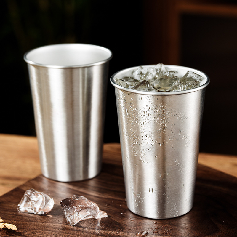 Customizable logo304 stainless steel cups, single-layer outdoor water cups, household anti-drop wine glasses, beverage cups, coffee cups Specification drawing