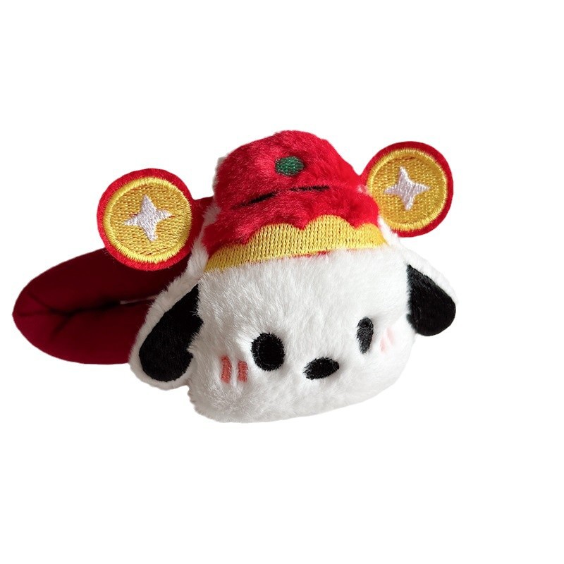 New Year cartoon plush Pacha dog hair clip, cute God of Wealth hat, capybara BB clip, creative new side clip hair accessory and headwear Item Picture