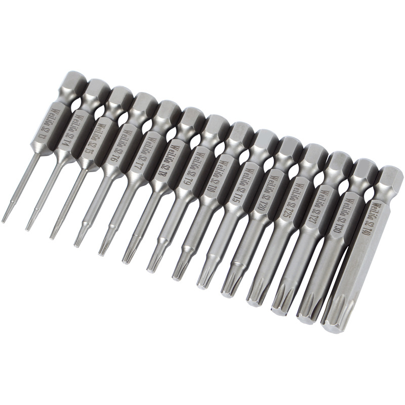 Weili Gufeng screwdriver pneumatic hexagonal handle plum blossom type solid electric screwdriver bit set with magnetic 50-200mm Item Picture