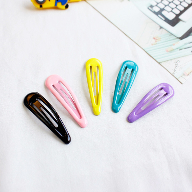 Korean sweet color oil drip bb clip, makeup forehead bangs, hairpin side without trace, broken hair clip, hair accessory water drop edge clip details Picture