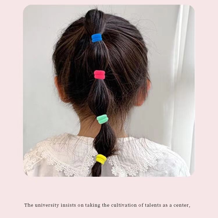 Wholesale of 100 children's towel bands, hair bands, hair accessories, rubber bands that do not damage hair and have good elasticity, little girl pull hair ties Application Scenario