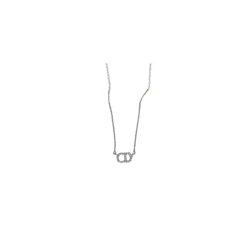 Korean minimalist letter CD necklace, women's ins bracelet ring, high-end design sense zircon collarbone chain accessory Item Picture