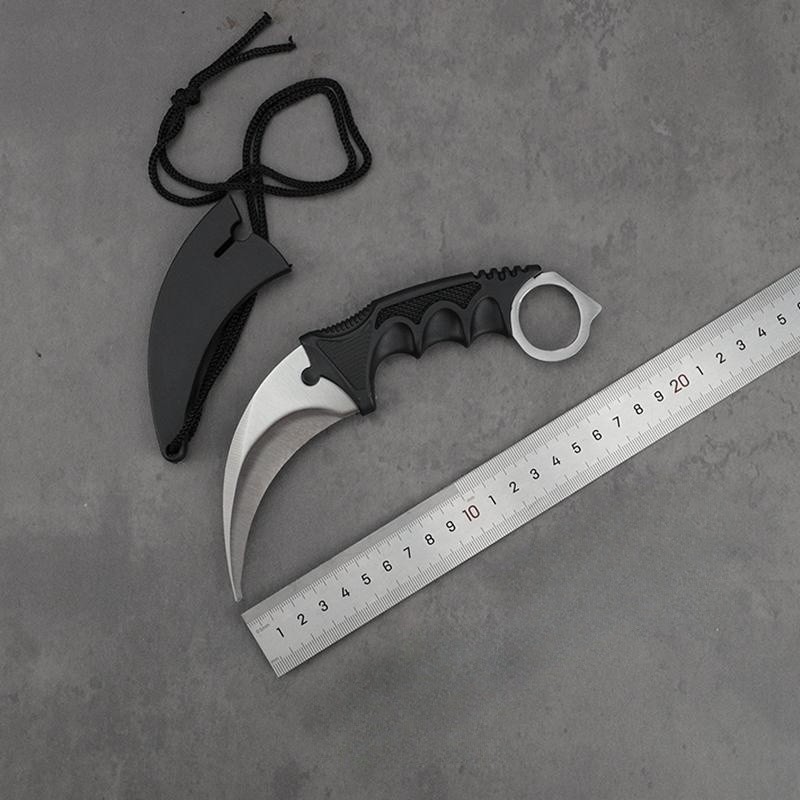 Titanium color claw knife, curved knife, folding knife, high-hardness outdoor self-defense claw knife, mini outdoor knife undefined