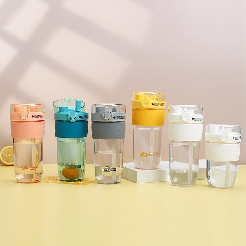 Wholesale of carefully selected Korean-style fashionable student couple coffee cups, summer creative candy-colored double-drinking cups and plastic water cups details Picture