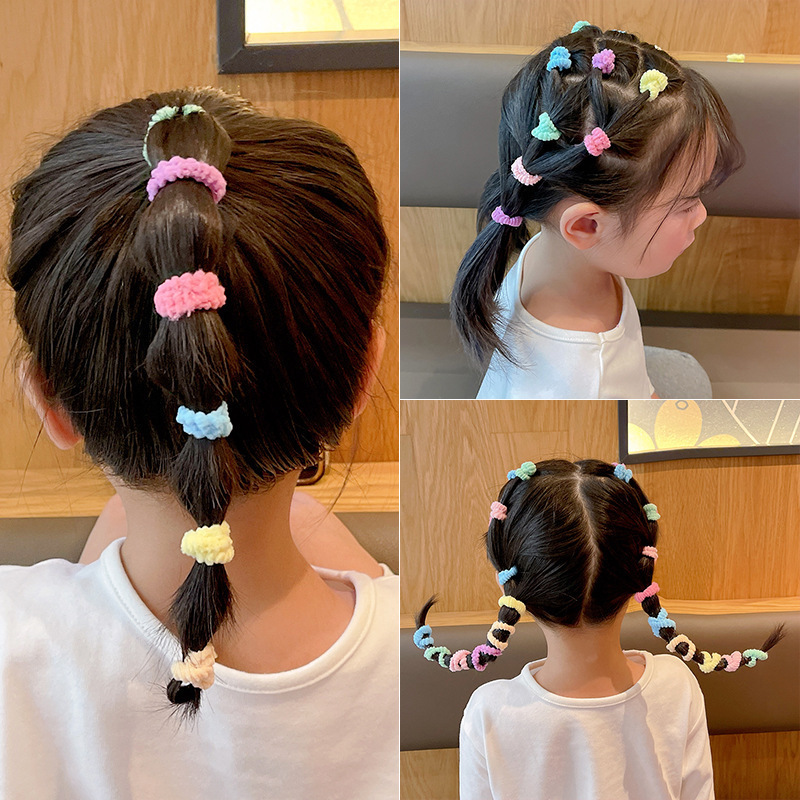 Colorful high-elasticity small towel bands for children to tie their hair without damaging it. Hair ties and rubber bands in ins high appearance level hair bands wholesale Specification drawing