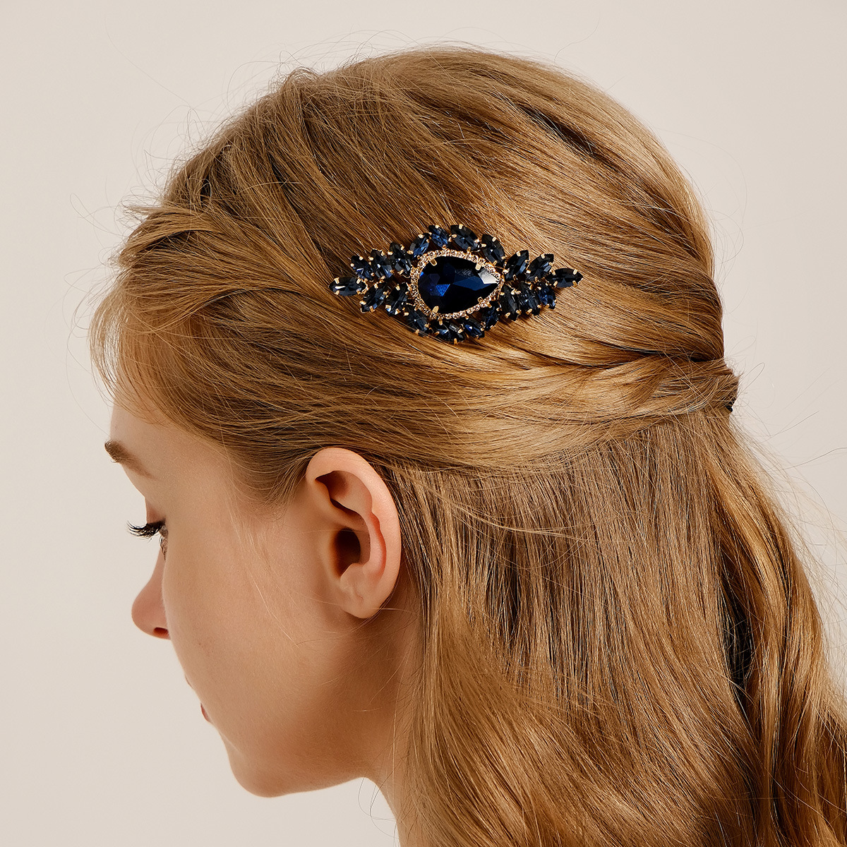 Cross-border ancient-style water diamond hair comb, wedding ball, retro diamond-encrusted hair accessory, wedding coil, hair accessory, bride's hair comb full figure