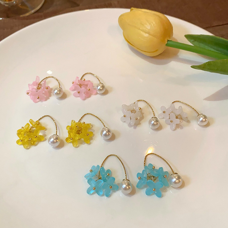 Super ethereal osmanthus tassel pearl earrings for women, sweet and niche earrings, French retro 2025 new bestsellers full figure