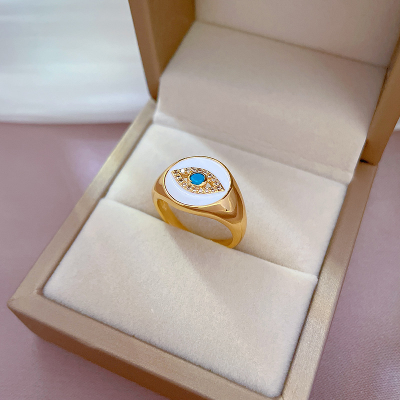 【 Real gold electroplated 】 Open ring, Devil's Eye, personalized ring, index finger ring, the same style as Internet celebrities, simple and cold style Application Scenario