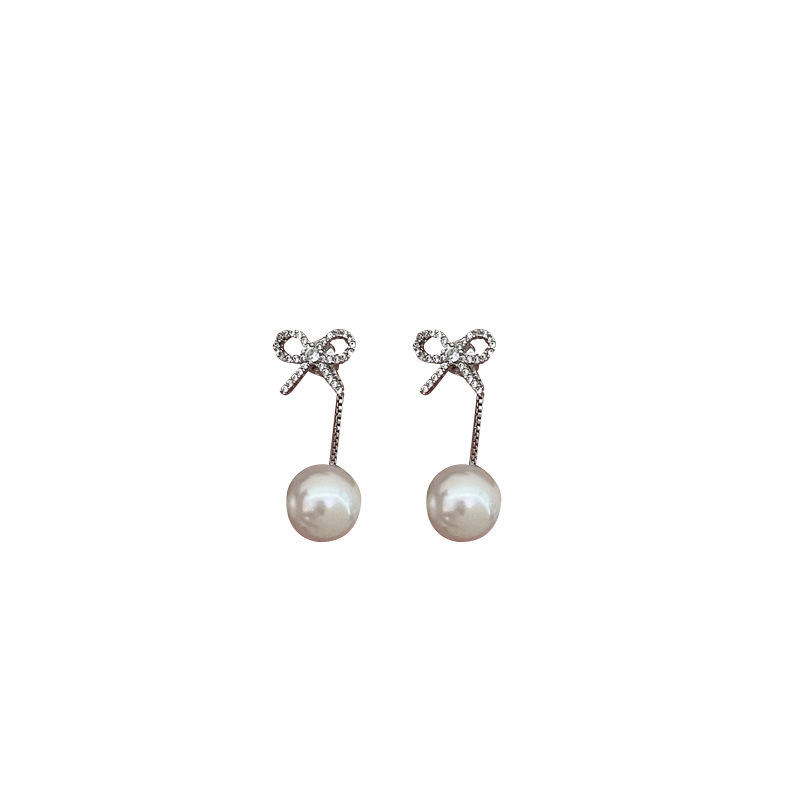 Autumn and winter collection of rear-hanging zirconium butterfly tassel earrings with a unique, light luxury and high-end look for women. Wholesale of pearl stud earrings Item Picture
