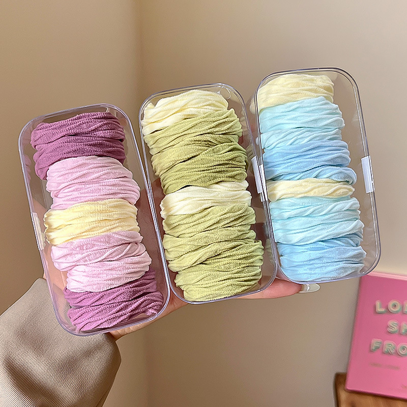 Cute little girl's hair tie, sea salt blue hair tie, high elasticity and durability, ponytail hair band, hair tie, rubber band headwear Specification drawing