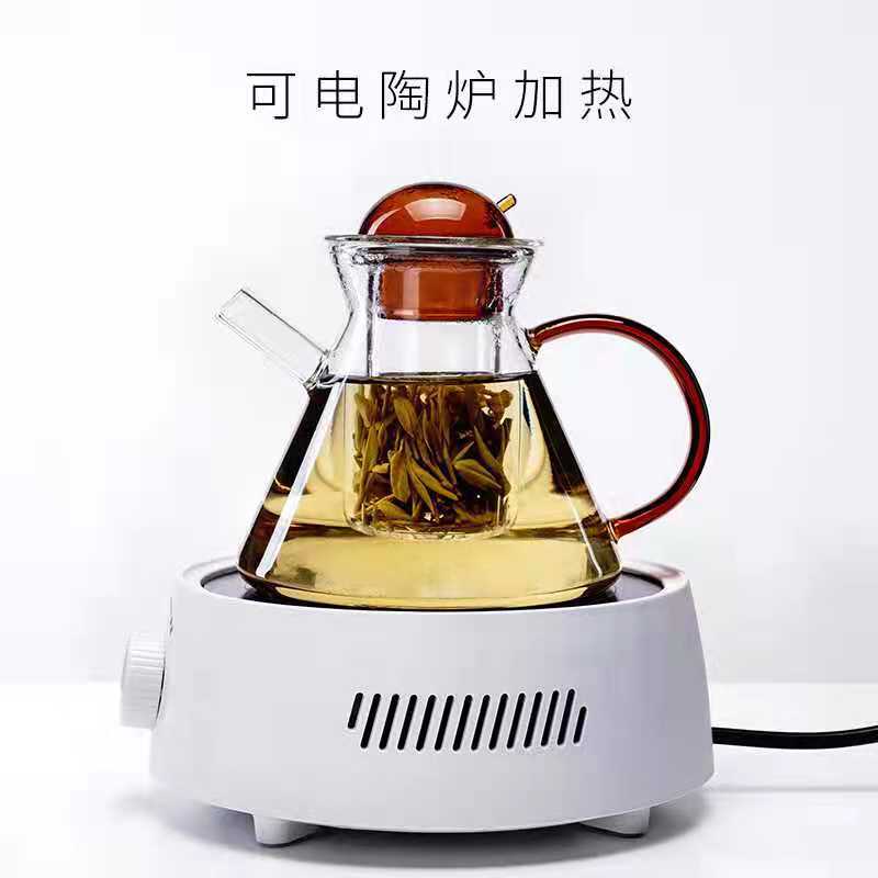 Creative brewing teapot, coffee pot, high borosilicate glass tea set, flower teapot, cold water kettle set Specification drawing