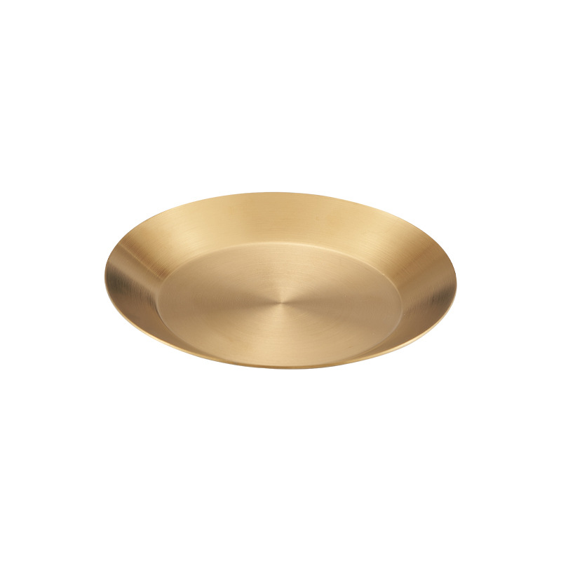 Korean-style stainless steel 304 flavor plate, small round plate, kimchi plate, grilled meat flat plate, oil, cold dish seasoning plate Item Picture