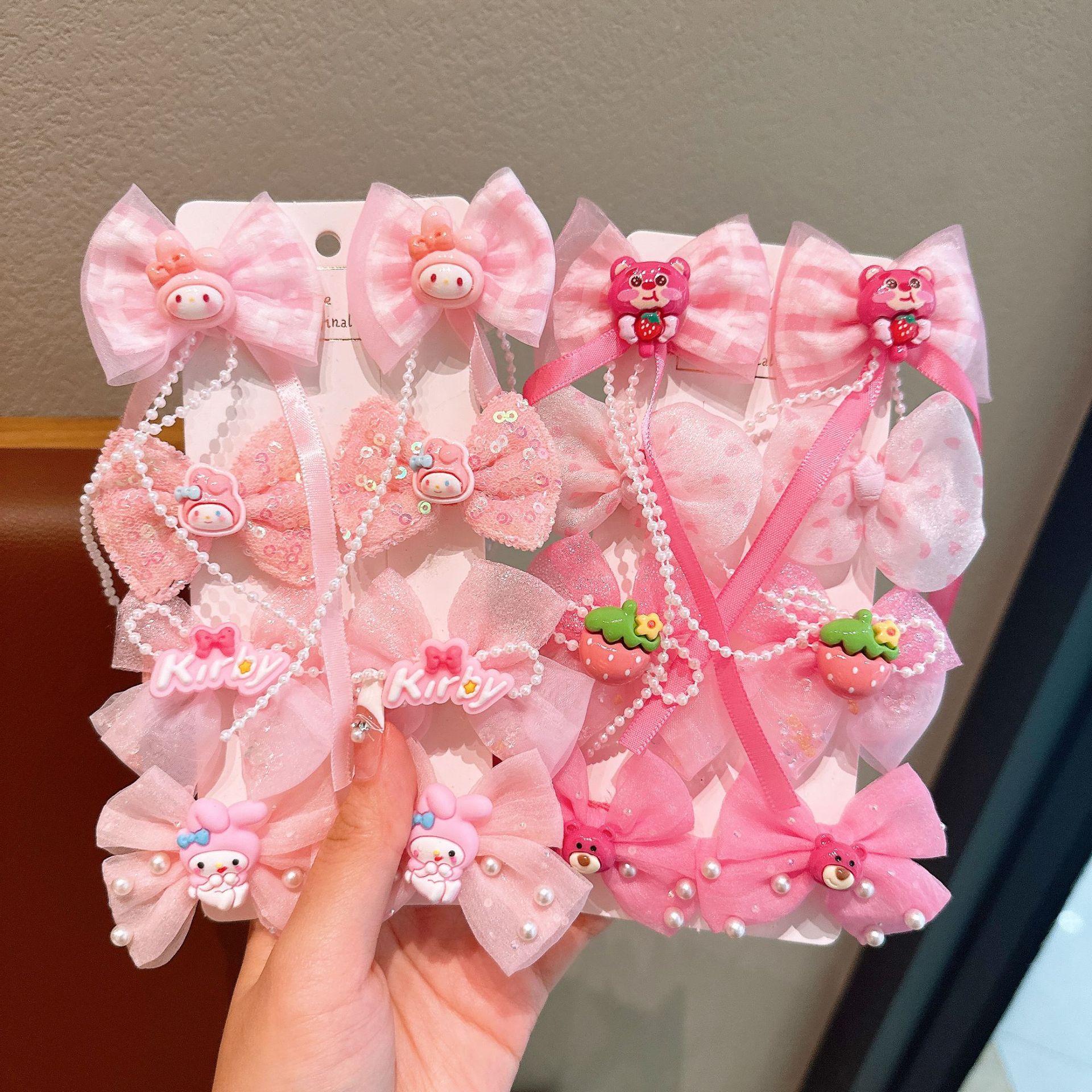 Children's hair clips, sweet princess bow, gauze clips, girl flower side hair clips, baby set hair accessories Specification drawing
