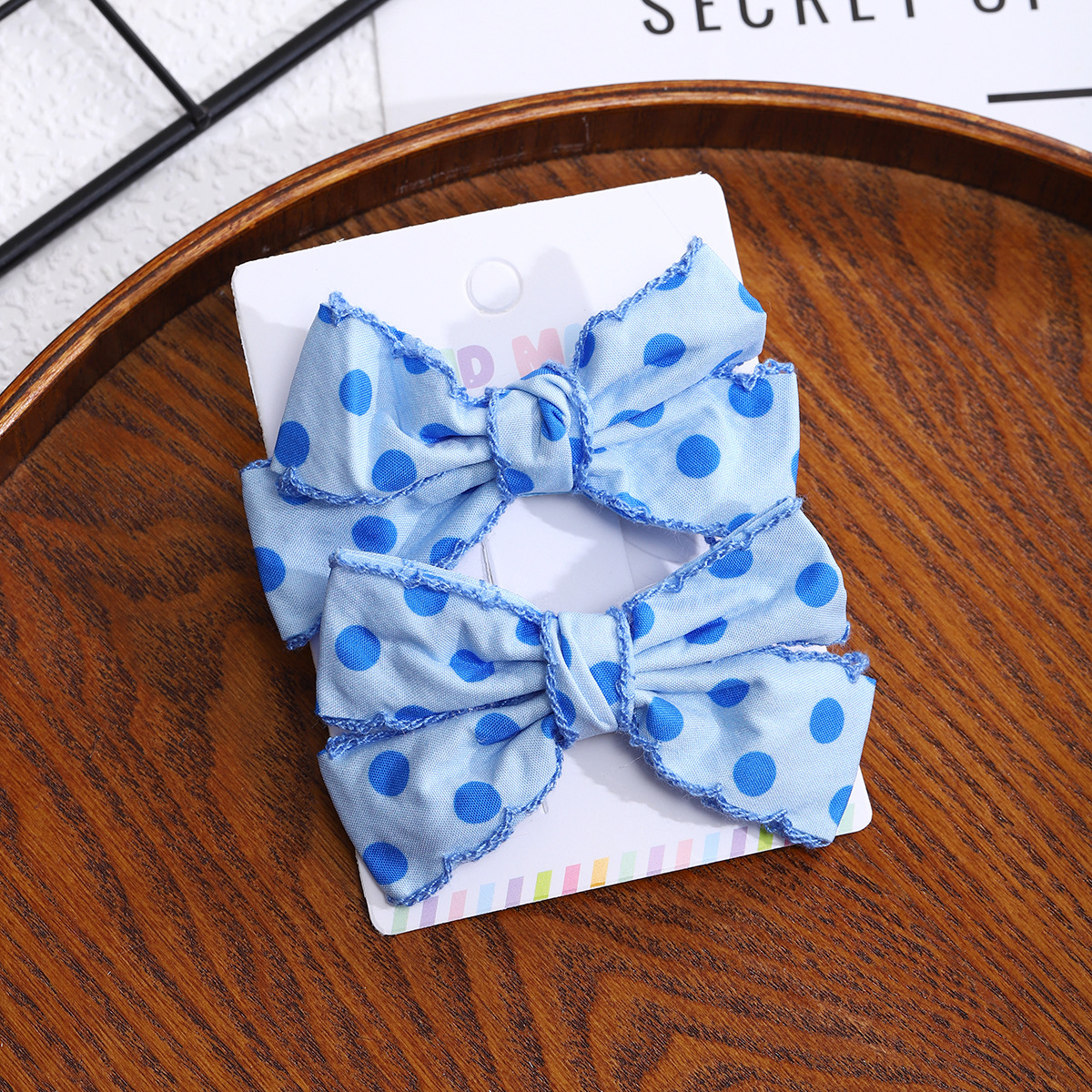 Korean-style cute bow hair clips, polka dot duckbill clips, children's princess side clips, exquisite back of the head little girl headwear Specification drawing