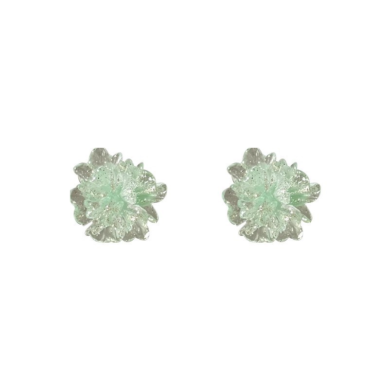 Summer ice-transparent colorful flower earrings, a cool and sweet, niche design for women, and forest-themed high-end earrings Item Picture