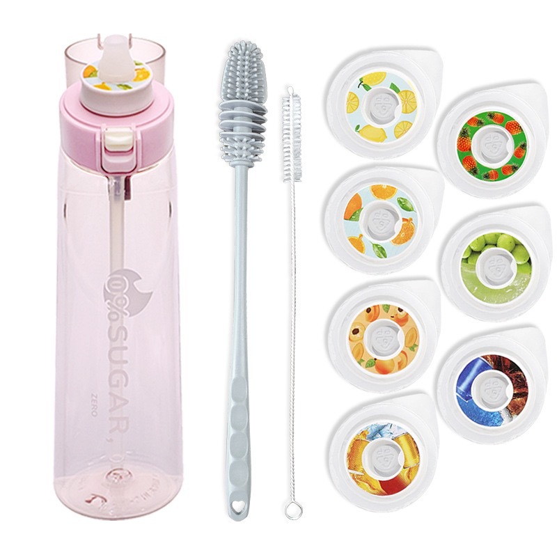 Cross-border best-selling 0-sugar 0-calorie flavored cup, fruit fun ring, tritan water bottle, sports water cup, drinking water wonder in stock Specification drawing