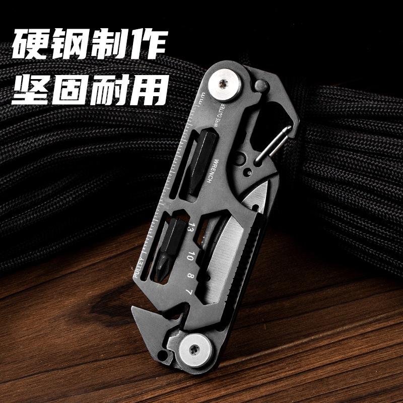 Multi-functional tactical card knife, multi-purpose camping rescue card, portable outdoor tool card details Picture