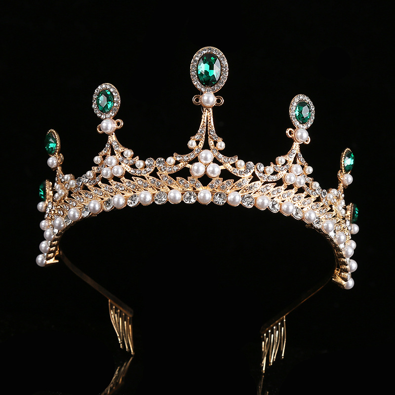 French-style girl's crown wholesale pearl rhinestone bride's crown headwear Birthday cake decoration crown Application Scenario