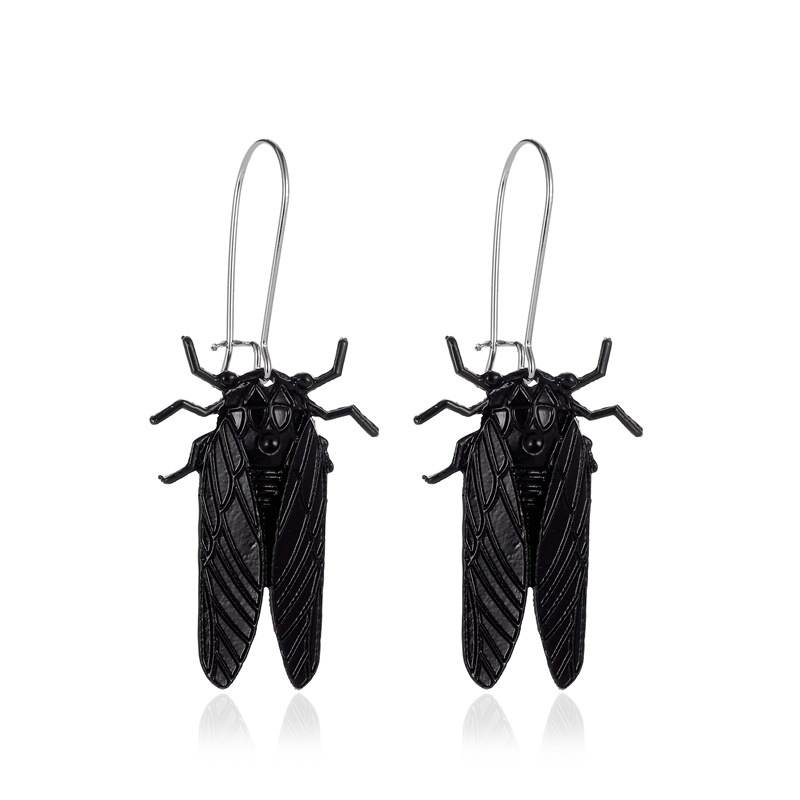 New European and American earrings, creative insect cicada earrings, personalized long cicada earrings and earrings, cross-border accessories wholesale Item Picture