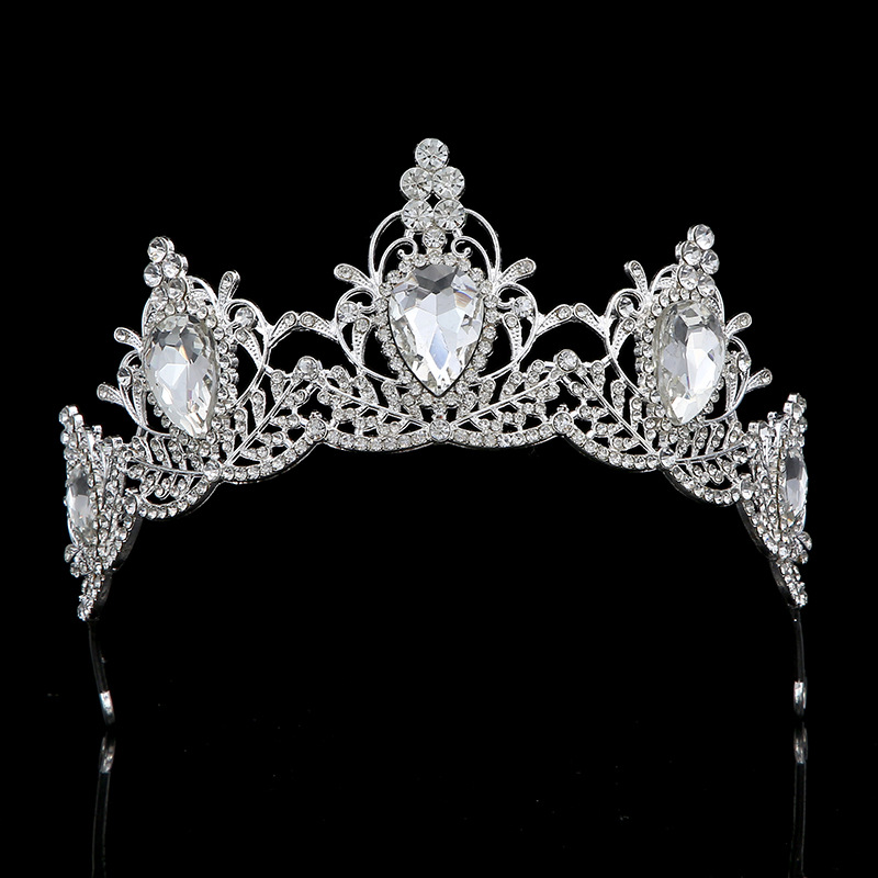 Cross-border European and American fashion crowns, grand and light luxury Baroque crowns, bride headwear, party graduation performance crowns Specification drawing