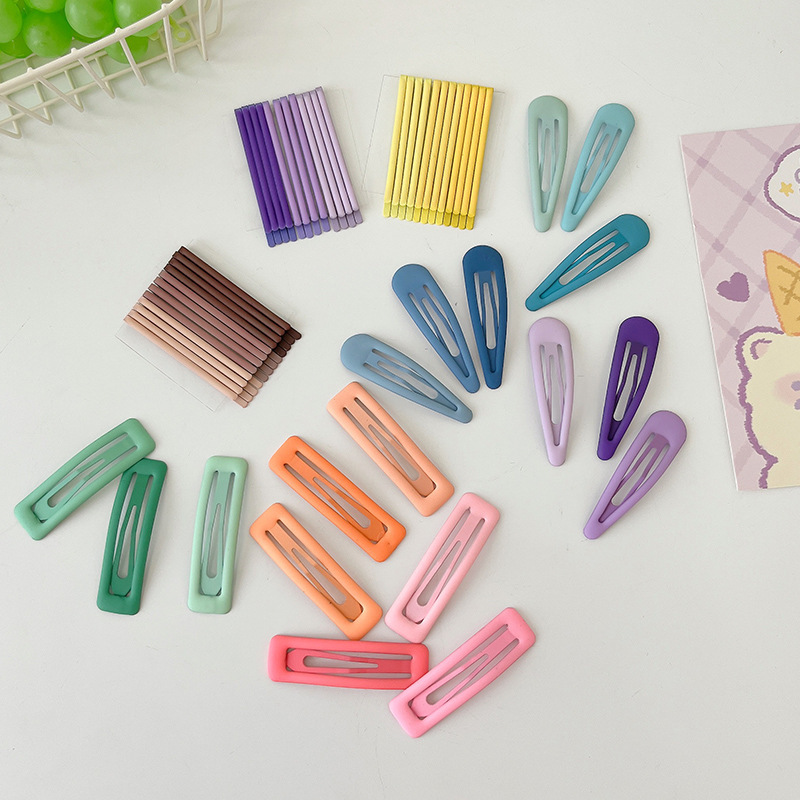 Children's gradient color simple bb hair clip headwear, fashionable girl one-piece clip, side clip, fix broken hair, bangs, hair clip clip Specification drawing
