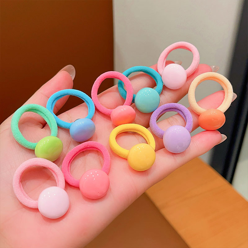 Children's candy-colored rubber bands, high appearance level for little girls, hair ties without damaging hair, baby rubber bands, girls' hair accessories Specification drawing