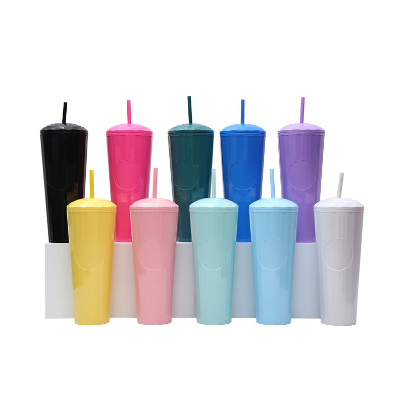 2025 New model 750ML creative and fashionable water cup directly supplied by the manufacturer, processed and printed with logo, large-capacity simple straw cup Item Picture
