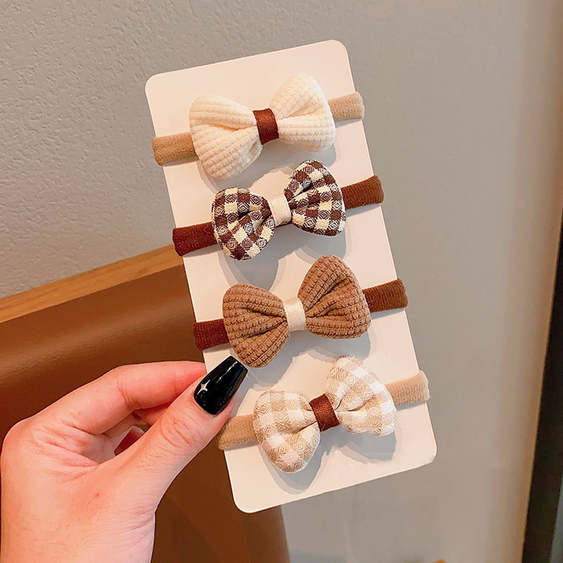 Milk coffee-colored children's hair tie, bow, flower band, high appearance level, no damage to hair, high elasticity and durable hair tie Application Scenario