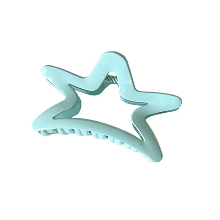 2025 Lake Blue Star Hair clip for Women, a high-end, delicate, sweet and cool style grab plate hair shark clip Item Picture
