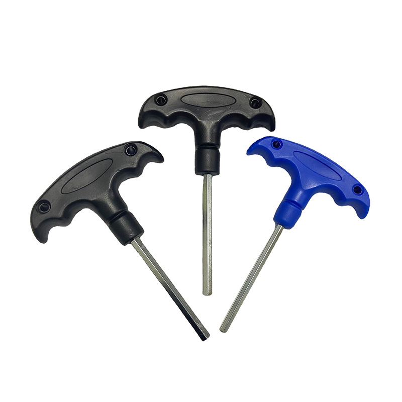T-shaped plastic-handled Allen wrench, 6-angle key manual wrench, 3mm, 4mm, 5mm, 6mm screwdriver manufacturer supply Item Picture