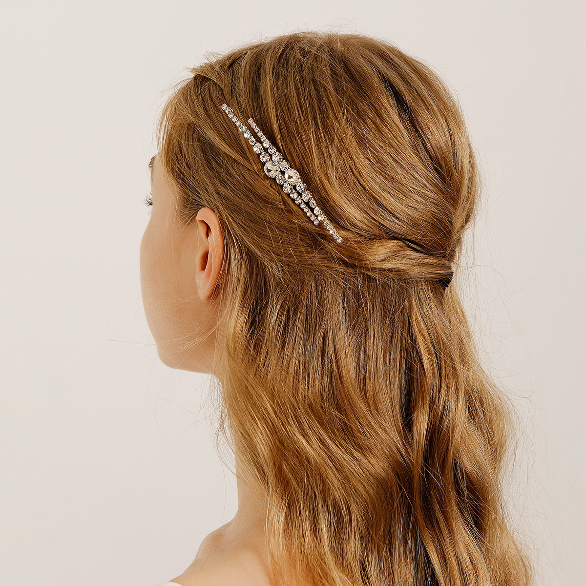 Cross-border new bride headwear, zircon hair comb, high-end and versatile accessory, daily updo, water diamond zircon comb for women full figure