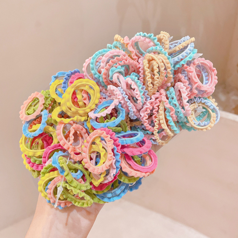 Children's candy-colored rubber band, baby hair tie, no hair damage, high-elasticity rubber band, cute girl hair accessory, hair tie details Picture