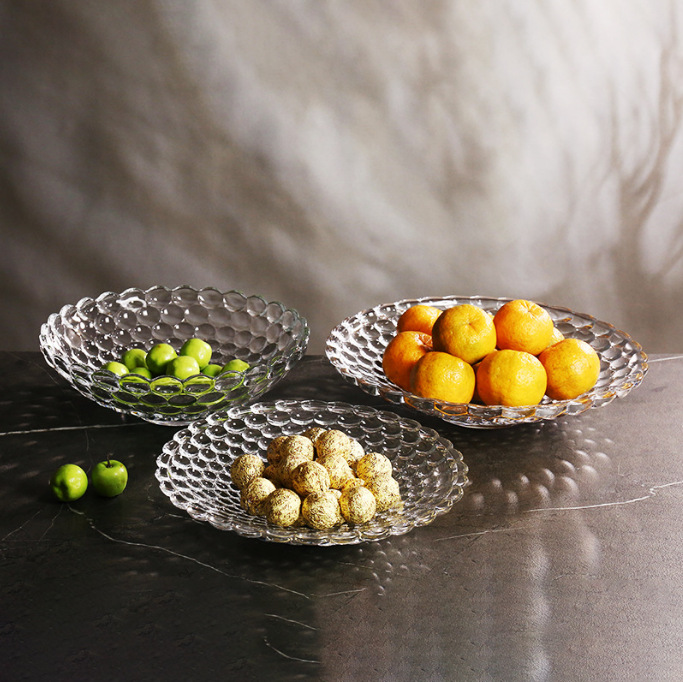 European-style glass fruit platter, creative glass fruit platter for home living room, fruit platter, fruit basket, snack salad, fruit platter wholesale full figure