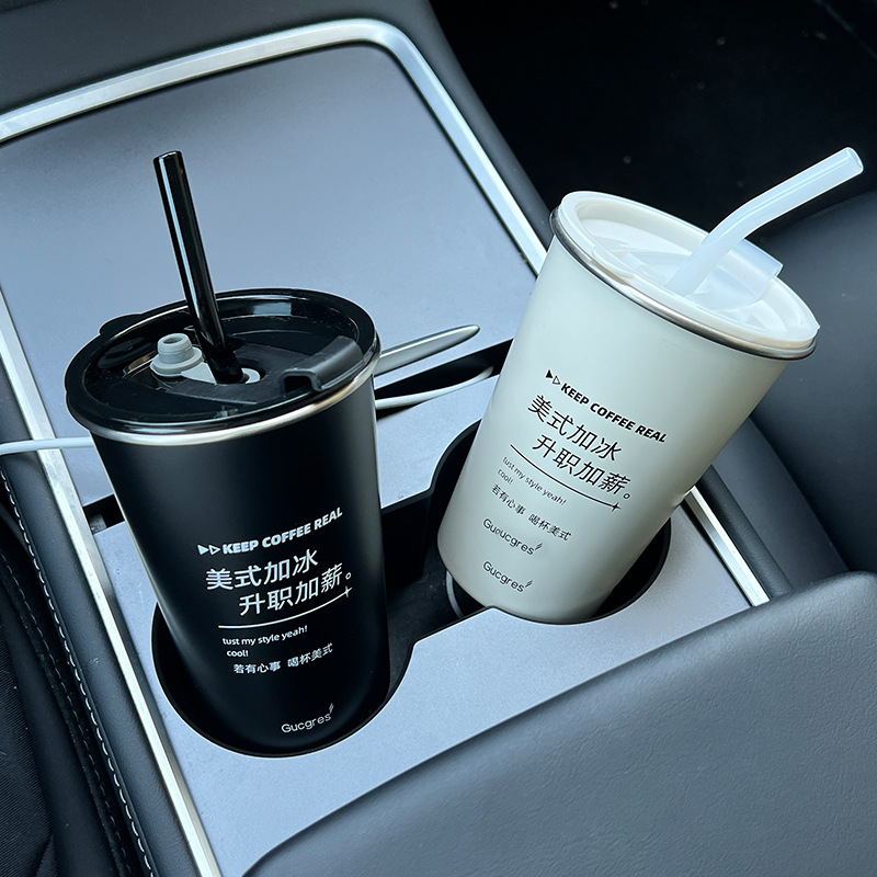 Cross-border single-layer stainless steel beer mugs, tea brewing cups, anti-drop simple water cups, coffee cups, household straw cups, camping cups details Picture