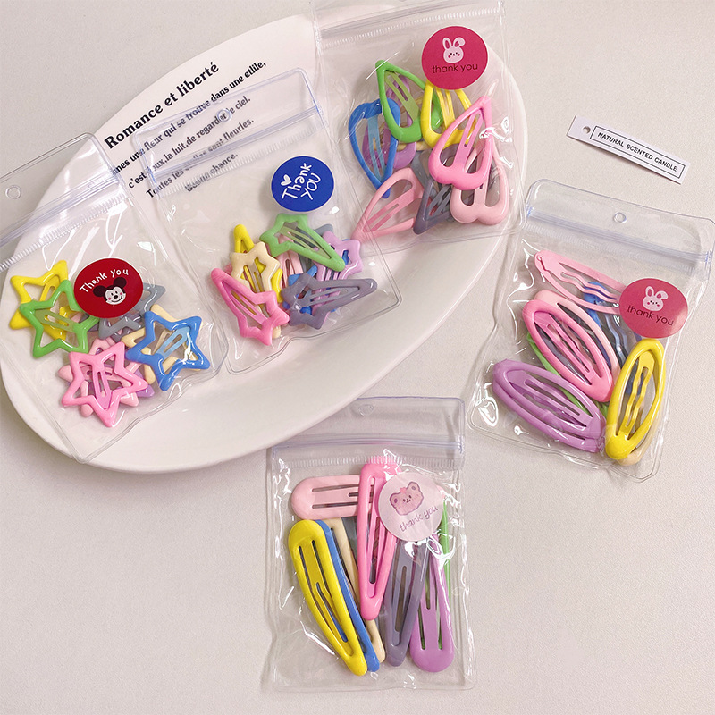 The new five-pointed star water drop children's hairpin headwear, cute girl bangs, broken hair, BB hairpin and baby hairpin Application Scenario