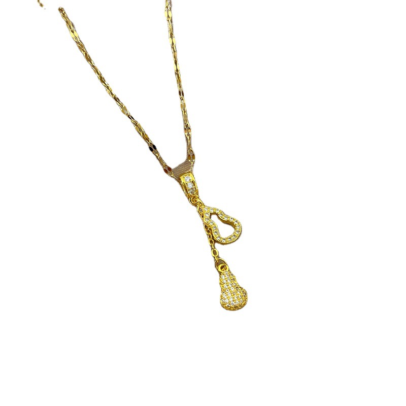 【 Titanium Steel 】 Micro-studded small gourd necklace for women, 2021 new style collarbone chain, light luxury and niche design sense Item Picture