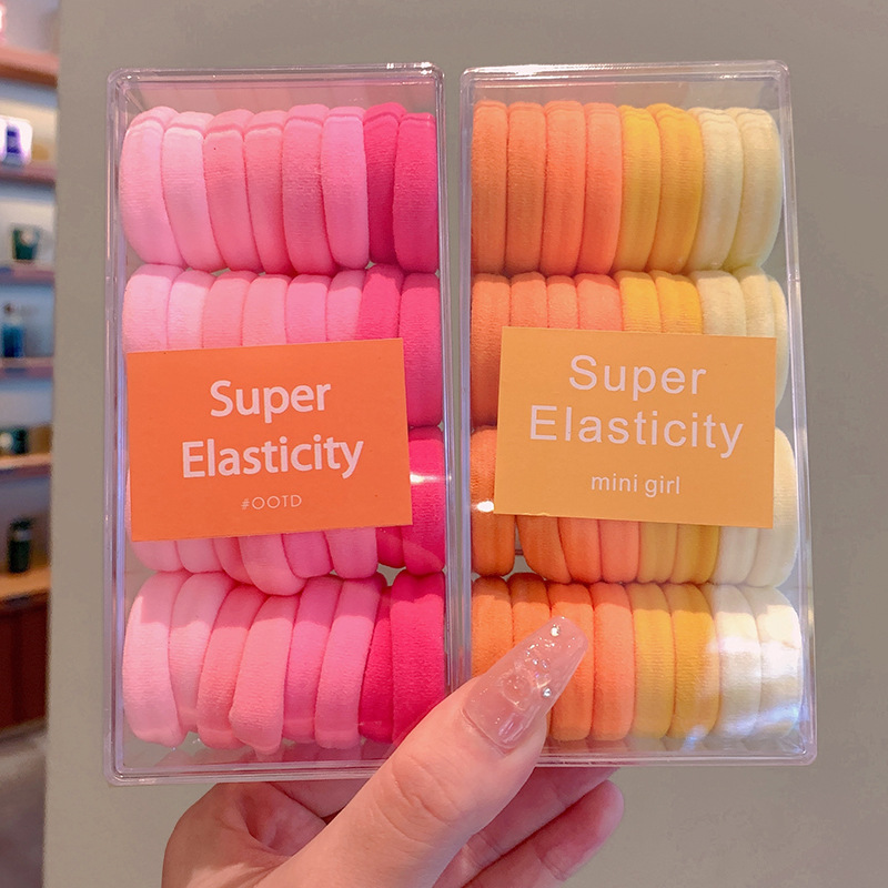 Children's candy-colored high-elasticity hair tie that won't damage hair, high ponytail hair band, hair tie, rubber band, student leather case Specification drawing