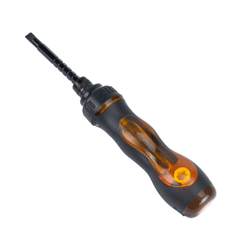 Ratchet extendable dual-purpose mini screwdriver, one-head cross set, short-handle radish head mini dual-purpose screwdriver Item Picture