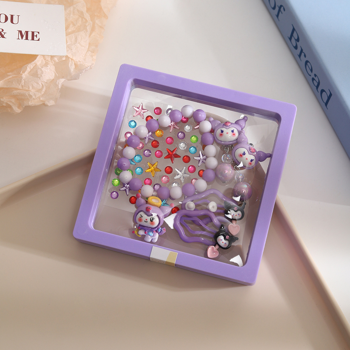Children's Day Kuromi Children's Bracelet Set, girls' accessories, girls' Ornaments, Cute Gifts for babies, beaded set box Application Scenario