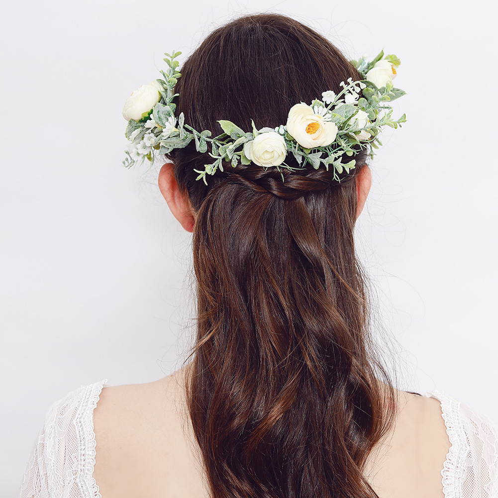 New European and American forest-style bride, bridesmaid, flower boy, hair band, hair comb set, studio photography and portrait accessories, hair accessories and headwear details Picture