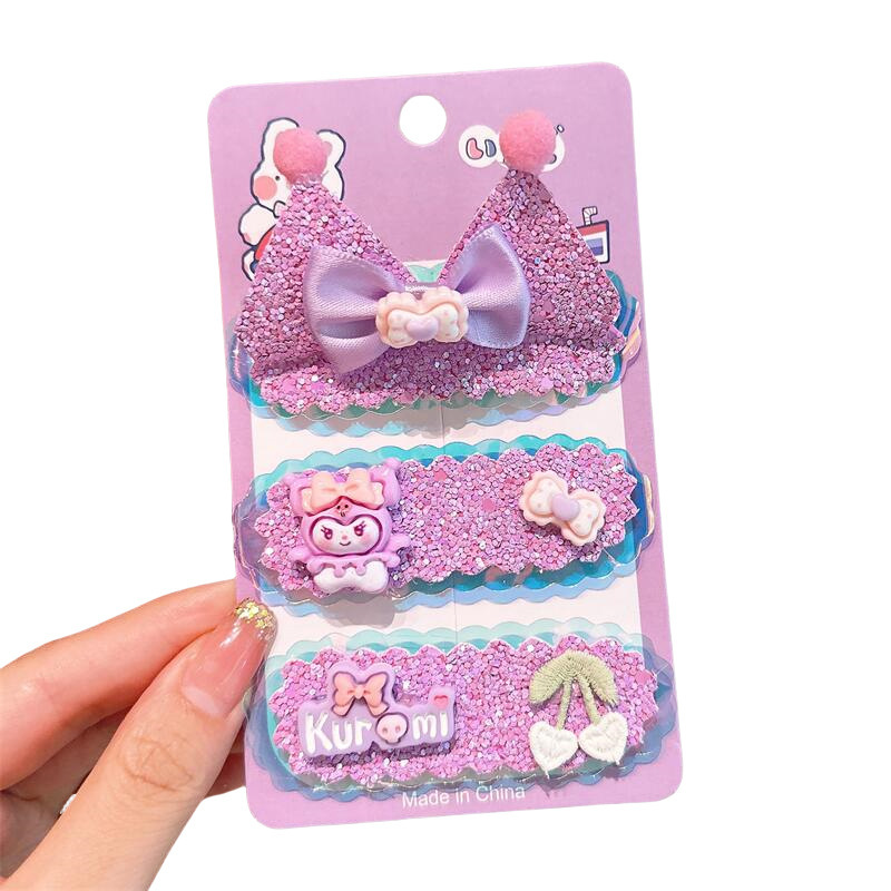 Cartoon bangs patch, a children's hair breaking tool that won't damage your baby's hair. Velcro hairpin, a hair arrangement accessory for the back of a girl's head Item Picture