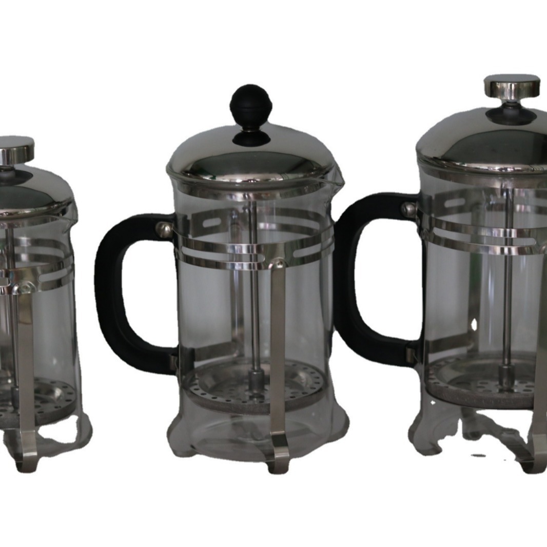 Coffee household glass press, French filter pressure, heat-resistant glass tea infuser, filter cup, stainless steel, simple hand brewing Item Picture