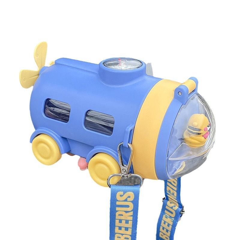 New submarine children's water cup, student with straw, large-capacity plastic cup, portable baby drinking cup Item Picture