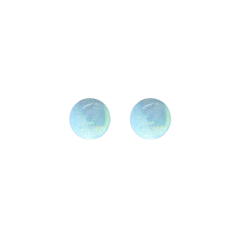 Summer Dopamine Starry Sky Blue Ball stud earrings for women, with a unique design sense, are colorful resin earrings suitable for summer Item Picture