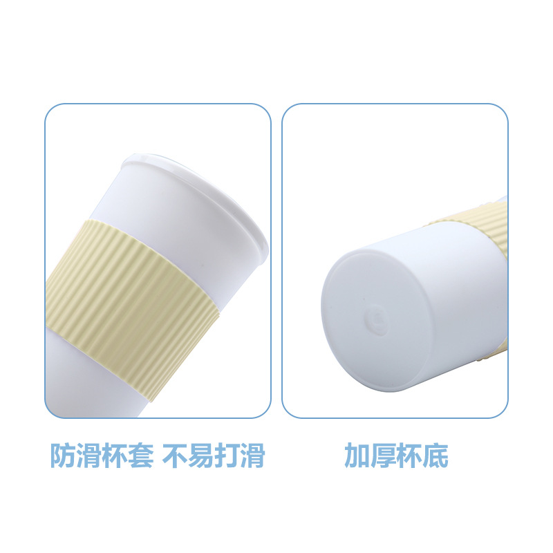 Cross-border Amazon factory direct supply double-layer plastic coffee cups, simple water cups, light luxury and high-end plastic cups Specification drawing